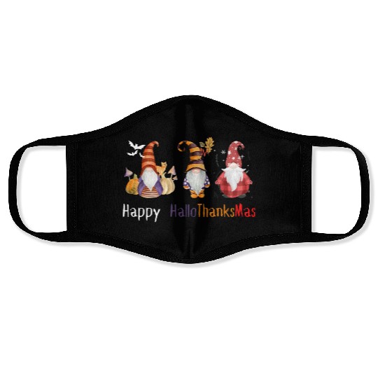 happy hallo thanksmas Thanksgiving gnome Funny Face Masks