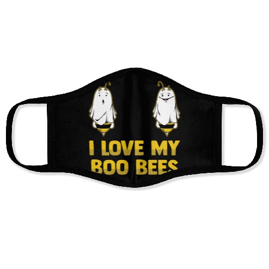 I Love My Boo Bees Bumble Bees Halloween Costume Face Masks