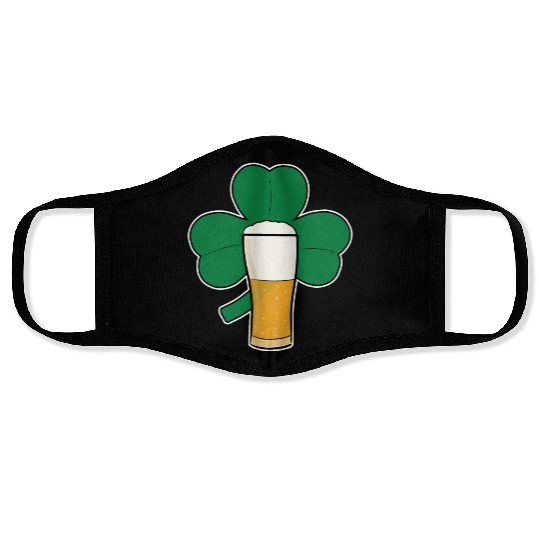 St Patricks Day Lucky Shamrock Beer Face Masks