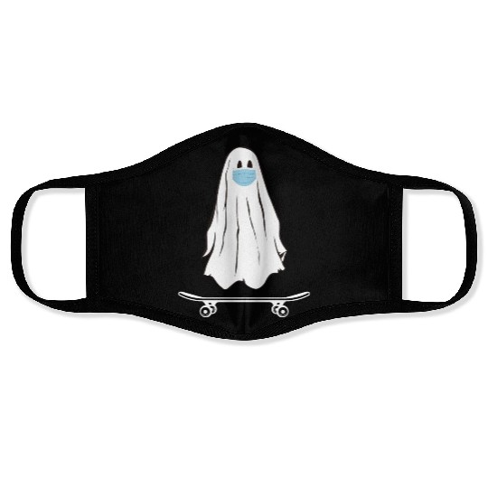 Groovy Ghost Skateboard Lazy Halloween Face Masks