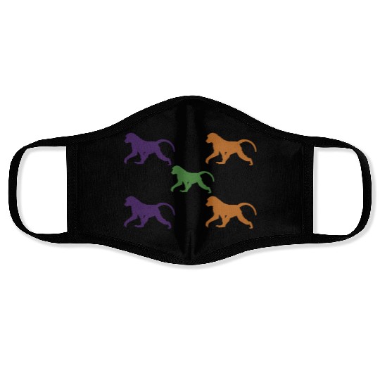 5 Baboons Monkey Face Masks