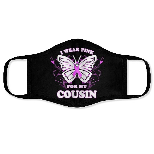 Breast Cancer Awareness Wear Pink Ribbon Cousin Face Masks