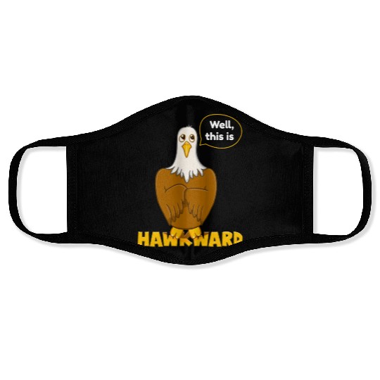 Hawk Word Pun for Animal Lovers Face Masks