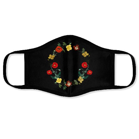 August Birthday Girl Poppy Flowers Leo Born In Aug Face Masks