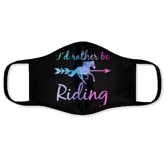 ID RATHER BE RIDING Horse Lover Funny Equestrian Face Masks