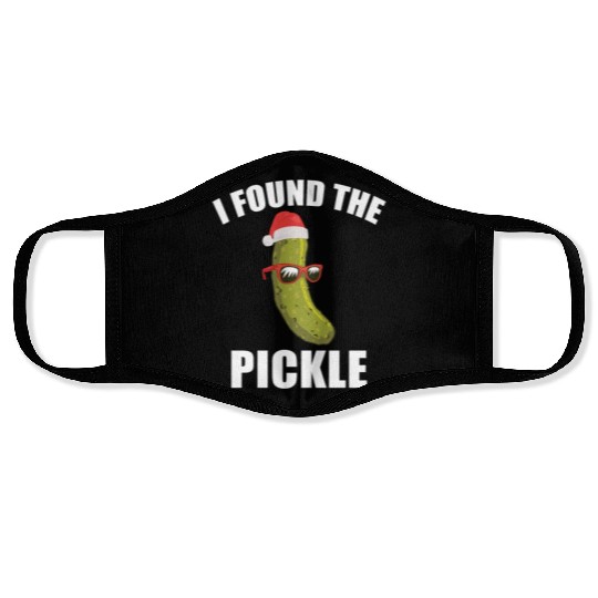 I Found The Christmas Pickle Funny Dill German Tra Face Masks