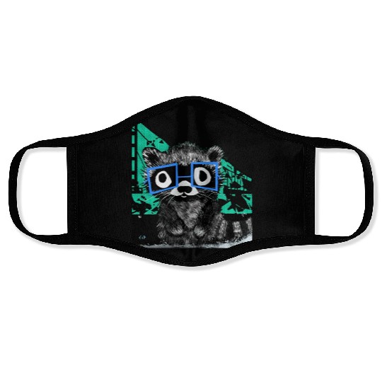 Raccoon #3 Mary Jane Bookworm Face Masks