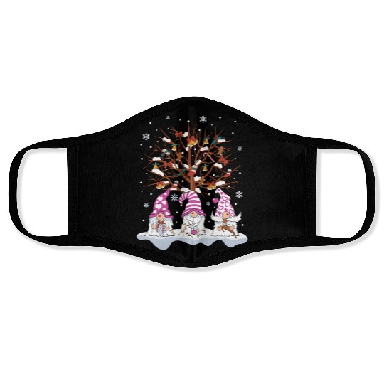 Three Nordic Gnomes Winter Christmas Swedish Elves Face Masks