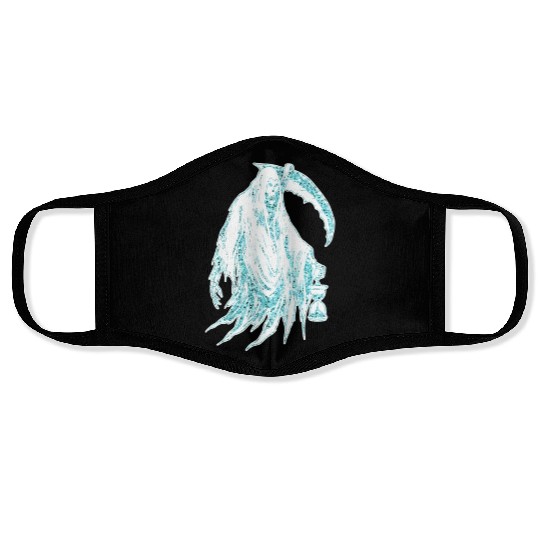 Funny Haloween Green Grim Reaper Costume Face Masks