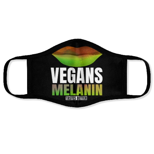 Lovable Melanin Of Vegans Quote Face Masks
