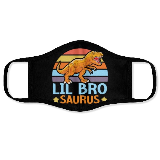 Lil Bro Saurus Best Bro Ever Brotherhood Dinosaur Face Masks