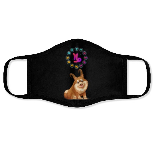 Funny Dog Lover Horoscope Capricorn Zodiac Sign Face Masks