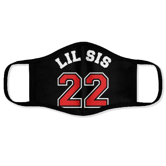 Lil Sis 2022 Little Sister Baby Family Birth Child Face Masks