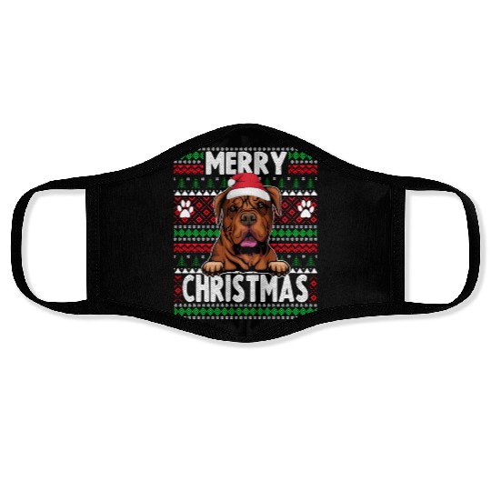 Bordeaux Great Dane Christmas Lights Petg Lovers X Face Masks