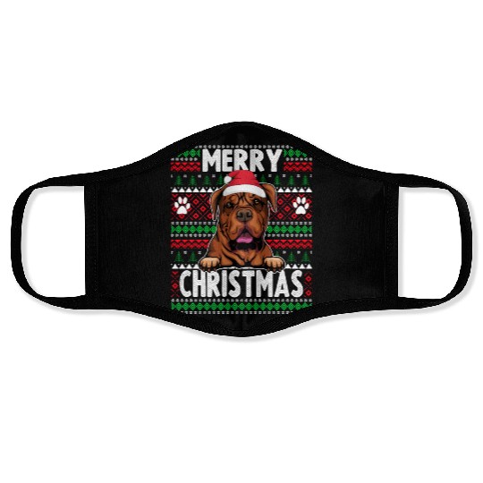 Bordeaux Great Dane Christmas Lights Petg Lovers X Face Masks