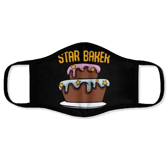 Star Baker Funny Cake Lover Baker Pastry Cooking Face Masks