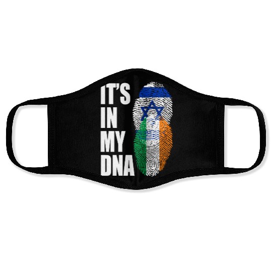 Israel And Irish Mix Heritage DNA Flag Face Masks