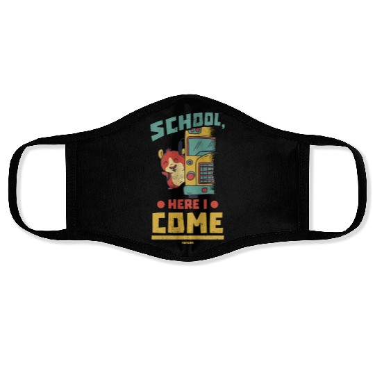 School bus pet funny saying Face Masks