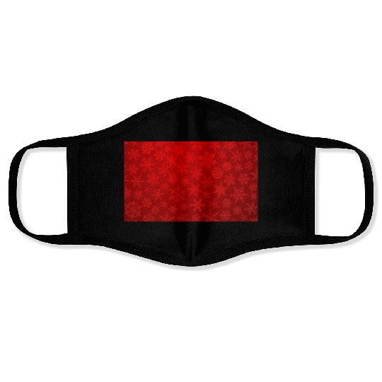 Red Snowflakes Christmas Pattern Face Masks