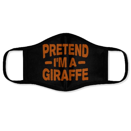 Pretend I'm A Giraffe Easy Lazy Halloween Costume Face Masks