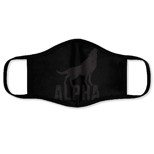 Alpha - wolf lover Face Masks