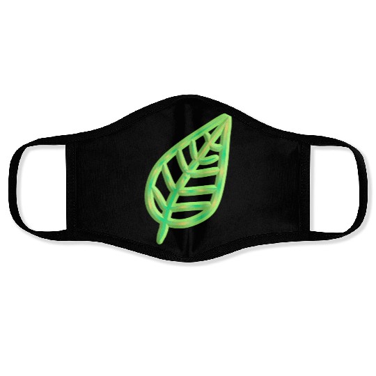 leaf icon nature green thick Face Masks