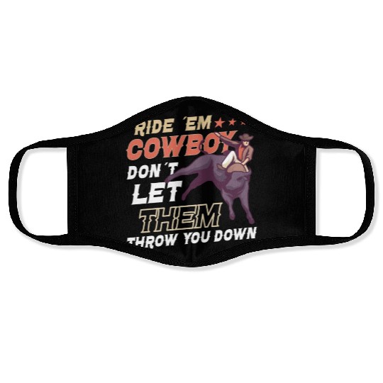Rodeo Bull Riding Livestock Show Farmer Cattle Face Masks