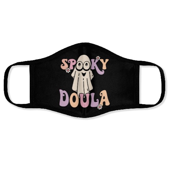 Cute Spooky Doula Halloween Retro Face Masks