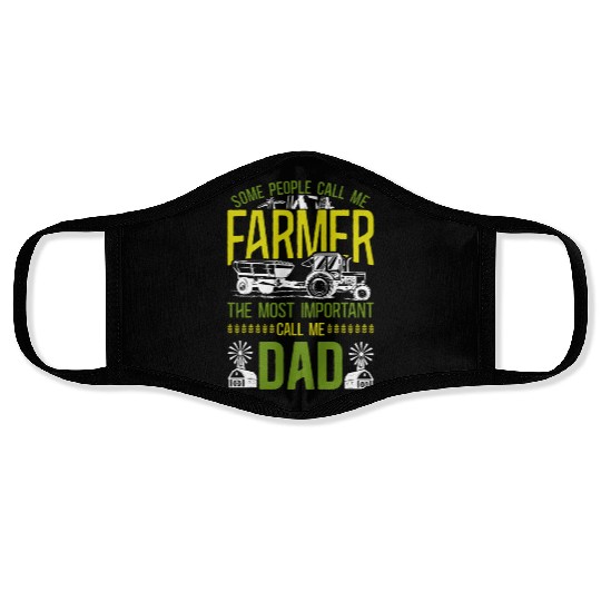 Farming Farmer Dad Father Tractor Face Masks