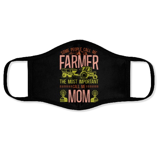 Farming Farmer Mom Mother Tractor Face Masks