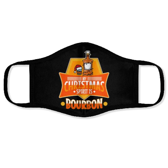 My christmas spirit is bourbon Face Masks