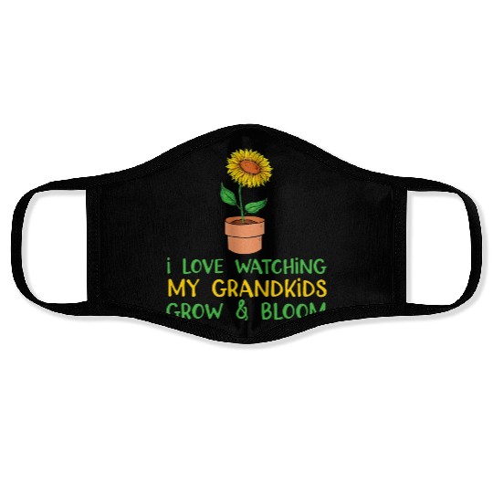 Womens I Love Watching My Grandkid Sunflower Face Masks