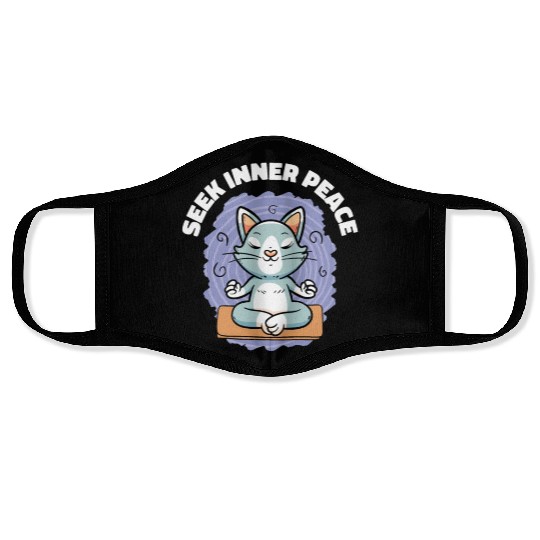 Serenity Cat Yoga Cat Owner Meditation Yoga Fan Face Masks