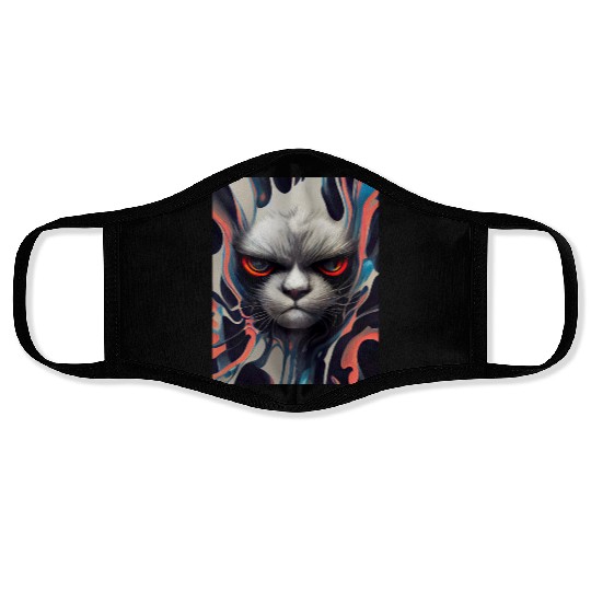 Angry Cat Face Masks