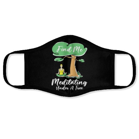 Serenity Meditating Nature Fan Spiritual Yoga Face Masks