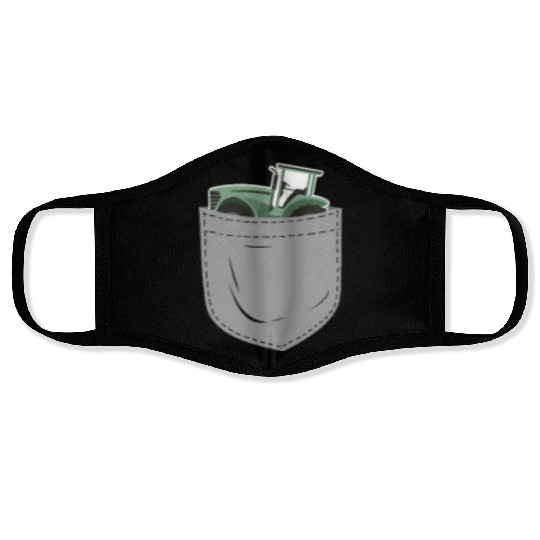 Farming Farmer Pocket Tractor Face Masks