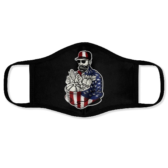 Farming Farmer American Flag Us Face Masks