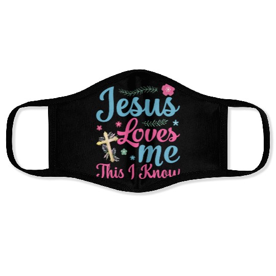 Jesus Loves Me This I Know Easter Day Quotes Face Masks
