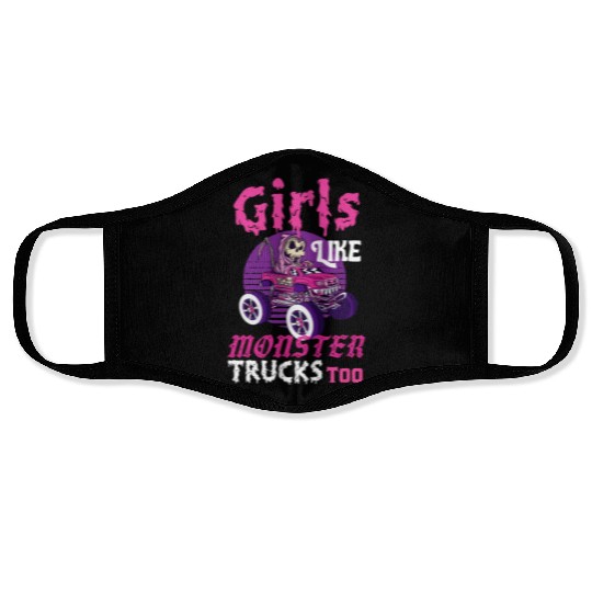 Girls Like Monster Trucks Grim Reaper Halloween Face Masks