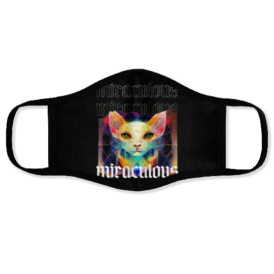 Mystical Cat Themed Design Face Masks