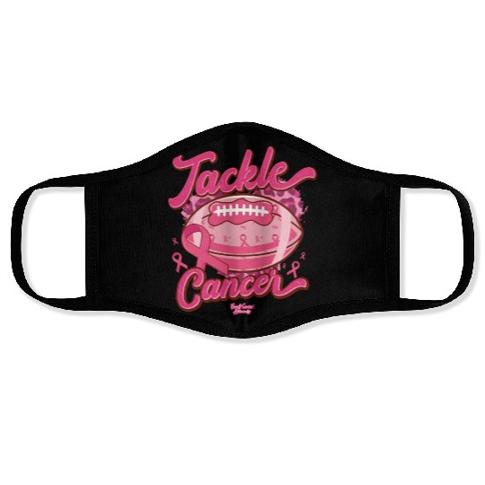 American Football Tackle Breast Cancer Awareness Face Masks
