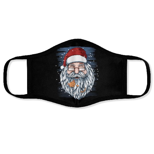 santa and kittens merry christmas Face Masks