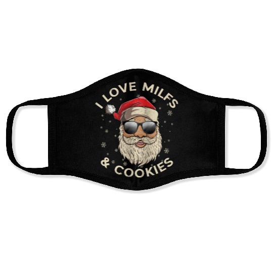 I Love Milfs and Cookies Funny Naughty Santa Claus Face Masks
