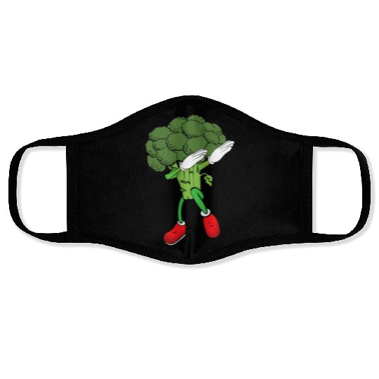Cute Funny Dancing Broccoli Veggie Lover Face Masks