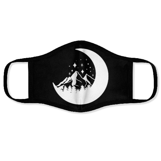 Mountains in the moon Full moon Face Masks