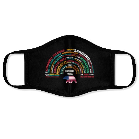 US National Parks, National Park, Denali, Redwood Face Masks