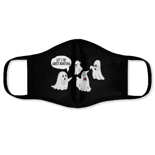 Ghost Hunting Cute Ghosts Spooky Halloween Face Masks