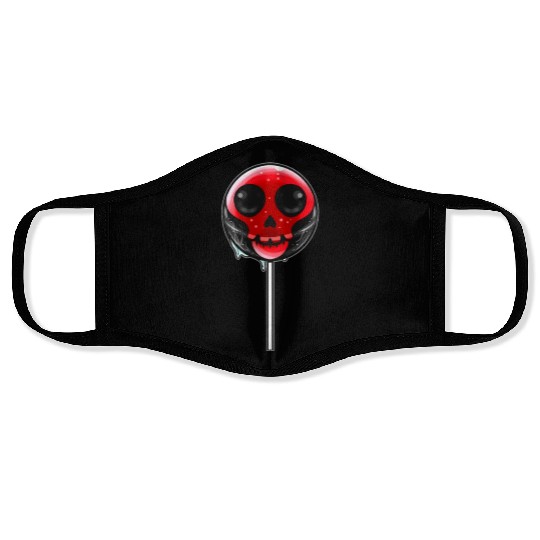 Red Skull Lollipop Trick Or Treat Halloween Face Masks