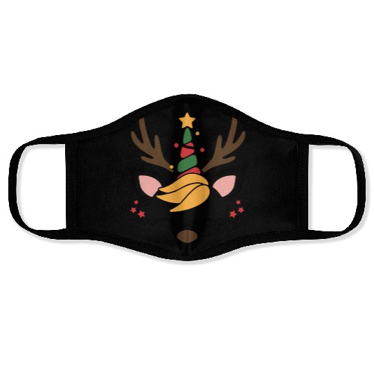 cute Christmas reindeer Face Masks
