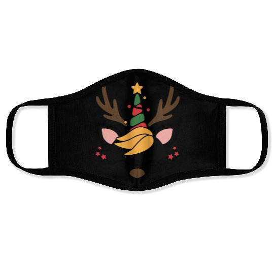 cute Christmas reindeer Face Masks
